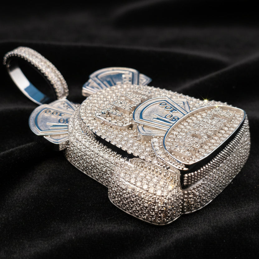 Moissanite 13.668 ctw Money Bag Pendant