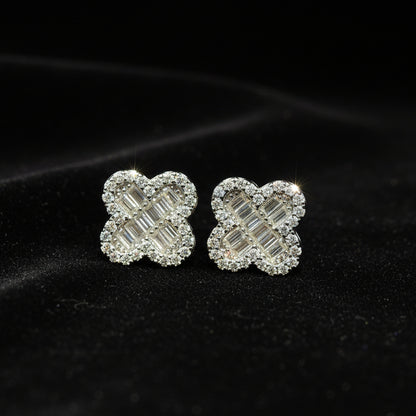 Moissanite 0.55 ctw Vintage Alhambra Earrings
