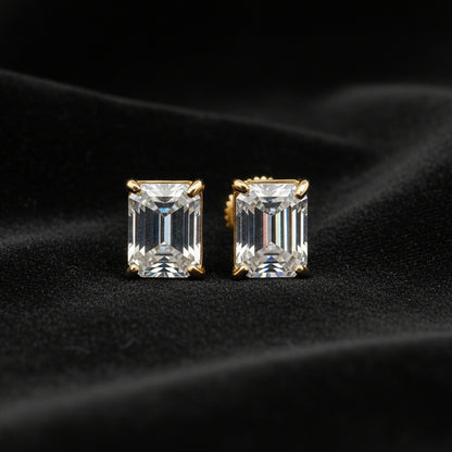 Moissanite 3.00 ctw Emerald Cut Earrings