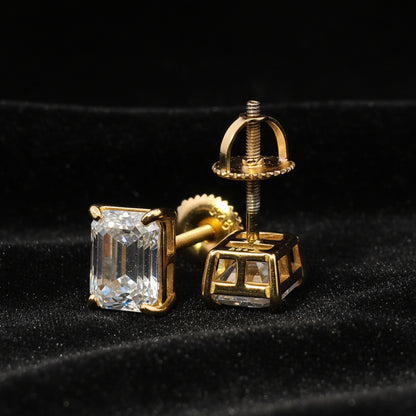 Moissanite 3.00 ctw Emerald Cut Earrings