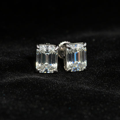 Moissanite 3.00 ctw Emerald Cut Earrings
