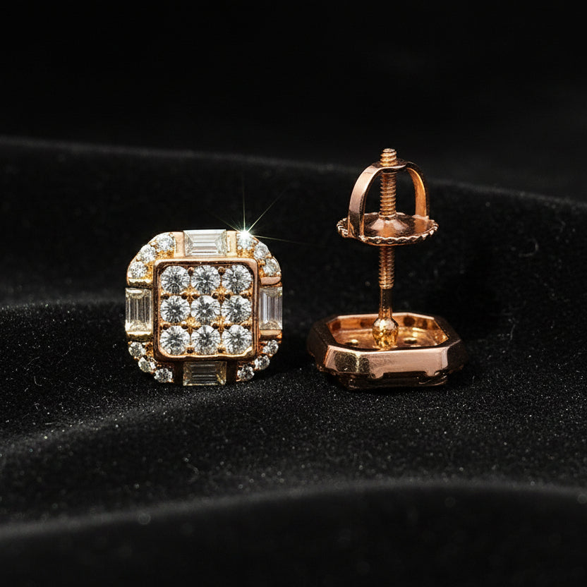 Moissanite 0.65 ctw Square Earring