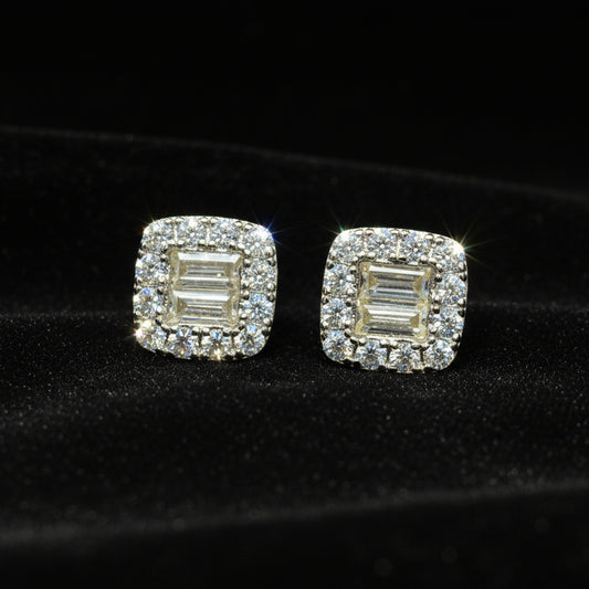 Moissanite 0.93 ctw Square Earrings