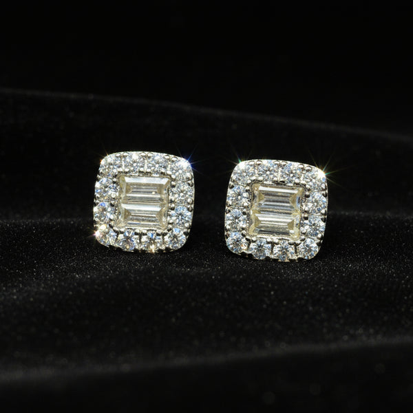Moissanite 0.93 ctw Square Earrings