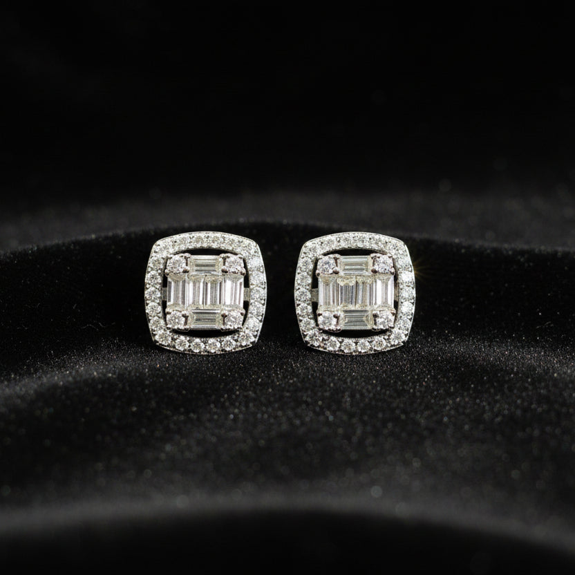 Moissanite 0.69 ctw Square Earrings
