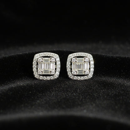 Moissanite 0.69 ctw Square Earrings