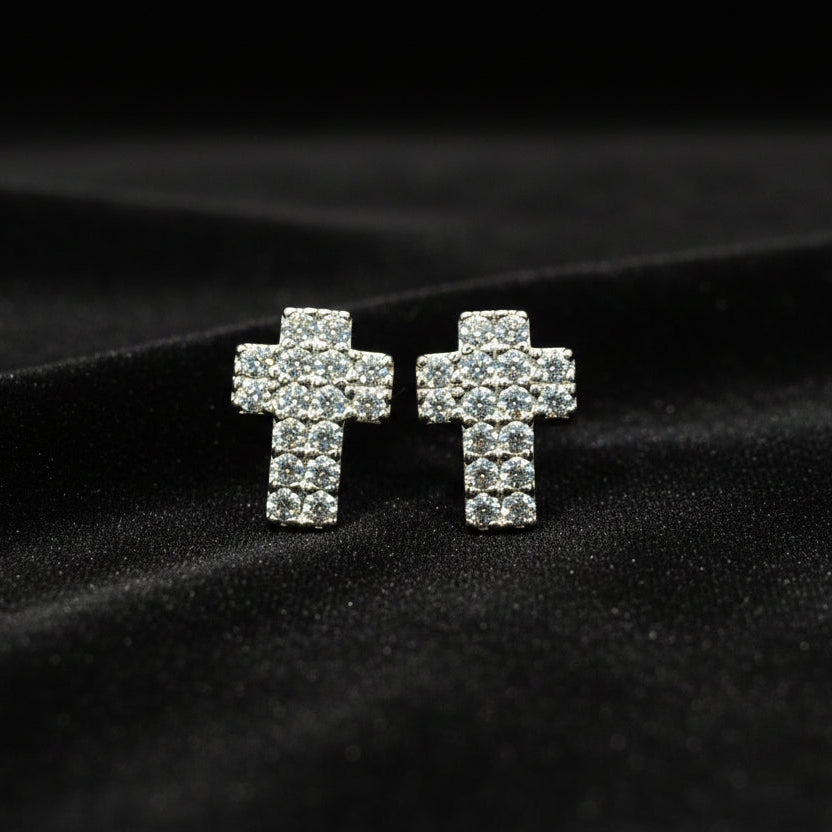 Moissanite. 0.32 ctw Cross Earrings