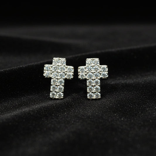 Moissanite. 0.32 ctw Cross Earrings
