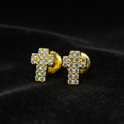 Moissanite. 0.32 ctw Cross Earrings