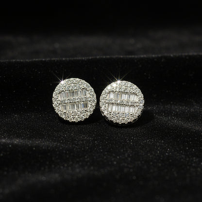 Moissanite 1.73 ctw Round Baguette Earrings
