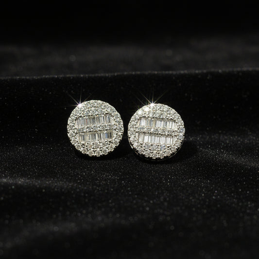 Moissanite 1.73 ctw Round Baguette Earrings