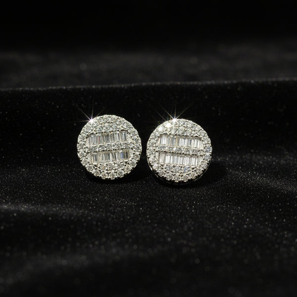 Moissanite 1.73 ctw Round Baguette Earrings