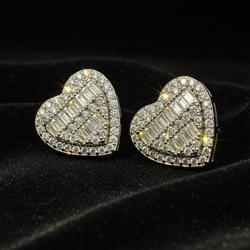 Moissanite 0.91 ctw Heart Earrings