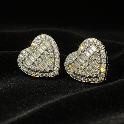 Moissanite 0.91 ctw Heart Earrings