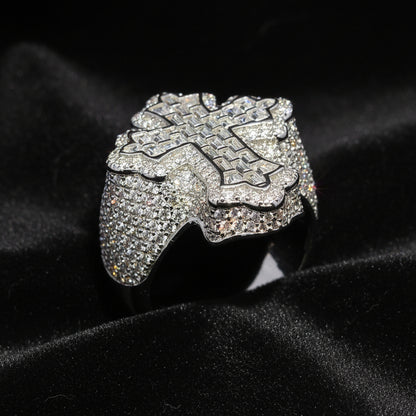 Moissanite 4.23 ctw Baguette Cross Ring