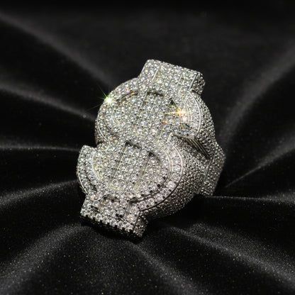 Moissanite 7.00 ctw Dollar Sign Ring