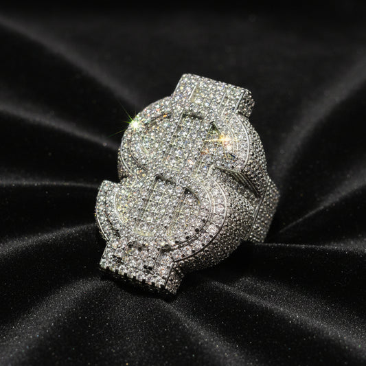 Moissanite 7.00 ctw Dollar Sign Ring