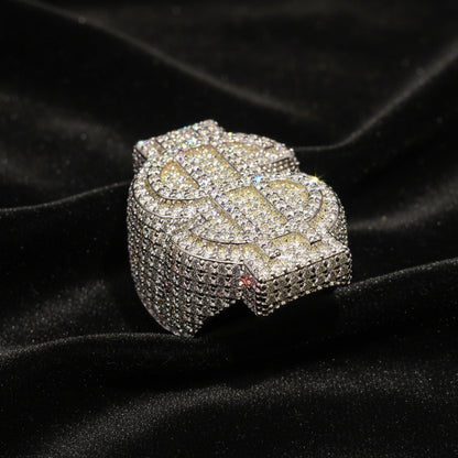 Moissanite 7.00 ctw Dollar Sign Ring