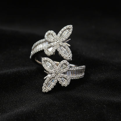 Moissanite 1.40 ctw V1 Cuff Butterfly Ring