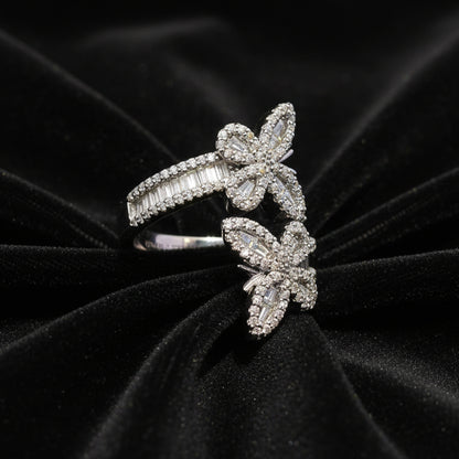 Moissanite 1.40 ctw V1 Cuff Butterfly Ring