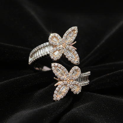 Moissanite 1.40 ctw V1 Cuff Butterfly Ring