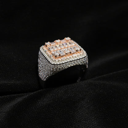 Moissanite 2.90 ctw Baguette Square Ring