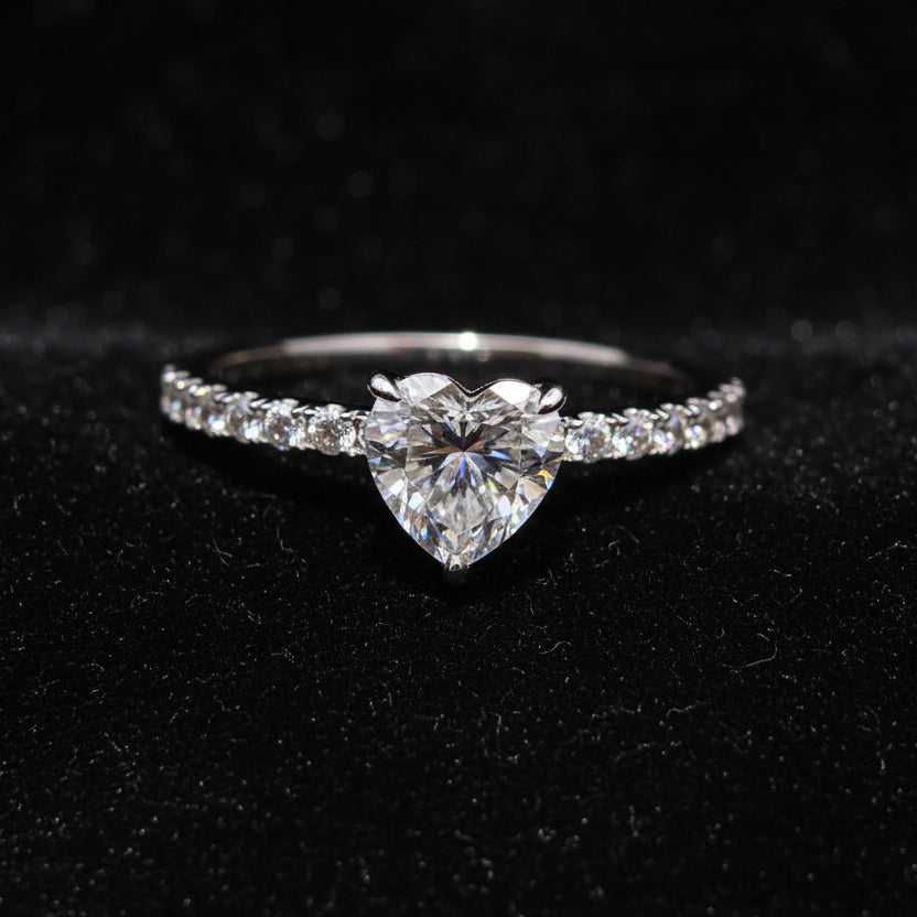 Moissanite 1.10 ctw Elegant Heart Ring