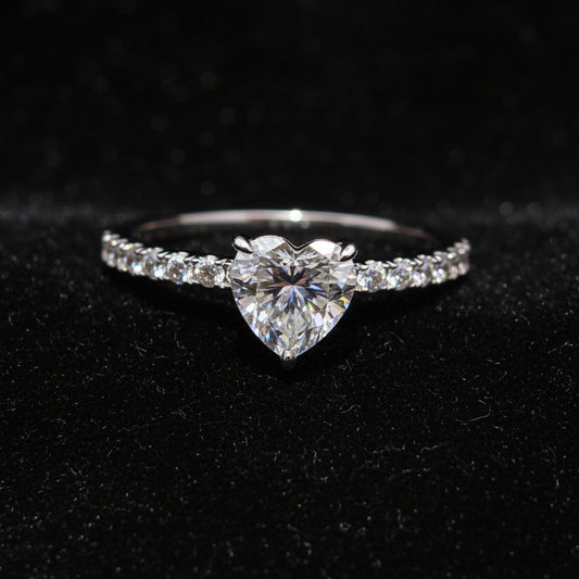Moissanite 1.10 ctw Elegant Heart Ring