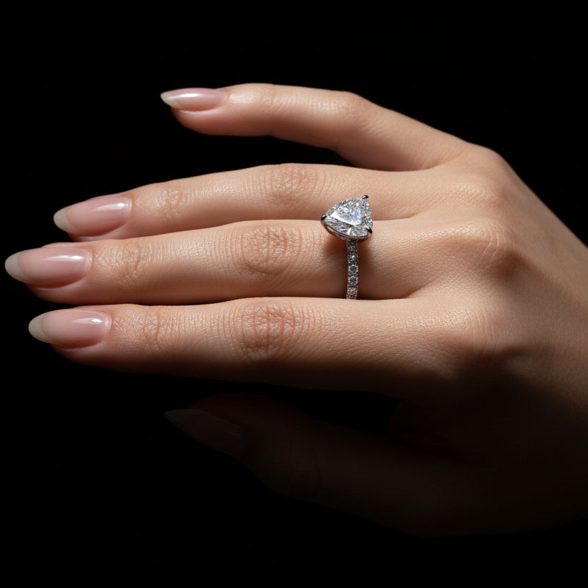 Moissanite 1.10 ctw Elegant Heart Ring