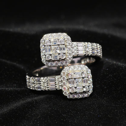 Moissanite 1.36 ctw  Square Ring