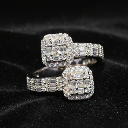 Moissanite 1.36 ctw  Square Ring