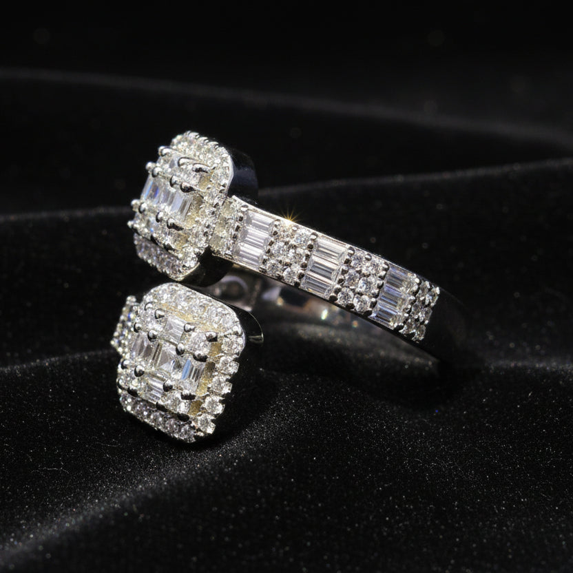 Moissanite 1.36 ctw  Square Ring