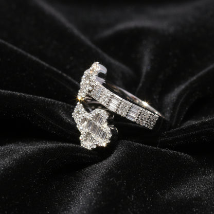 Moissanite 1.11ctw Baguette Cross Ring