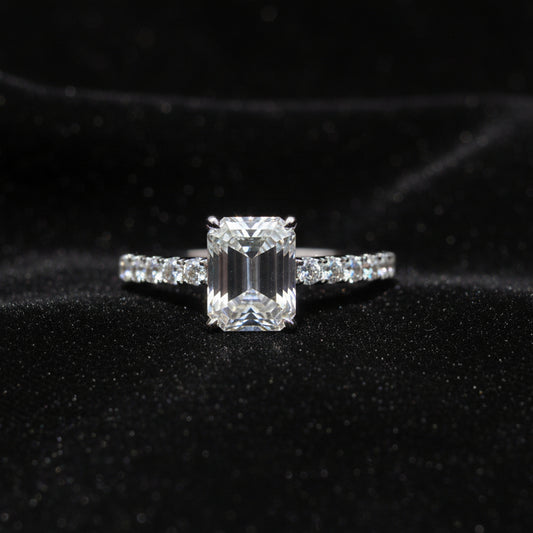 Moissanite 2.04 ctw Emerald Cut Ring