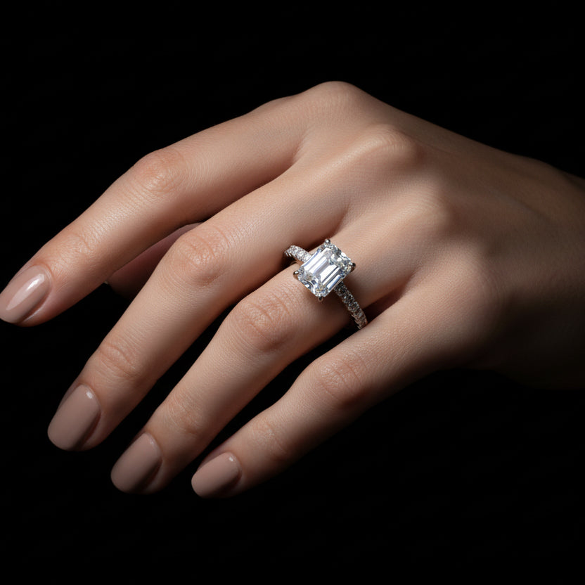 Moissanite 2.04 ctw Emerald Cut Ring
