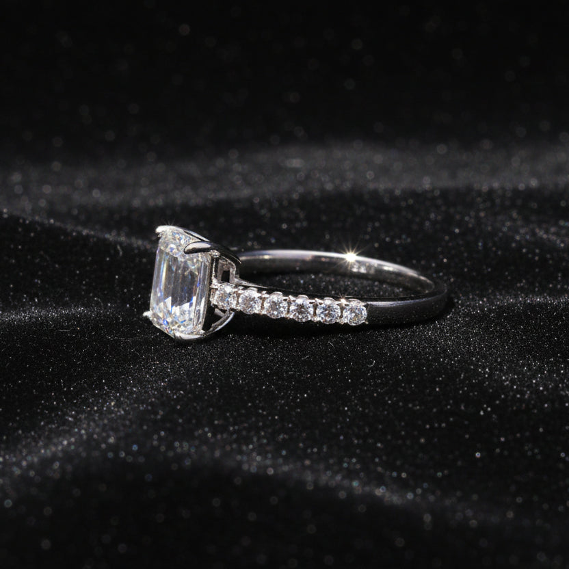 Moissanite 2.04 ctw Emerald Cut Ring