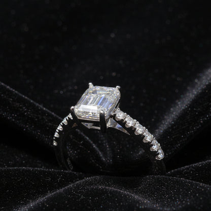 Moissanite 2.04 ctw Emerald Cut Ring