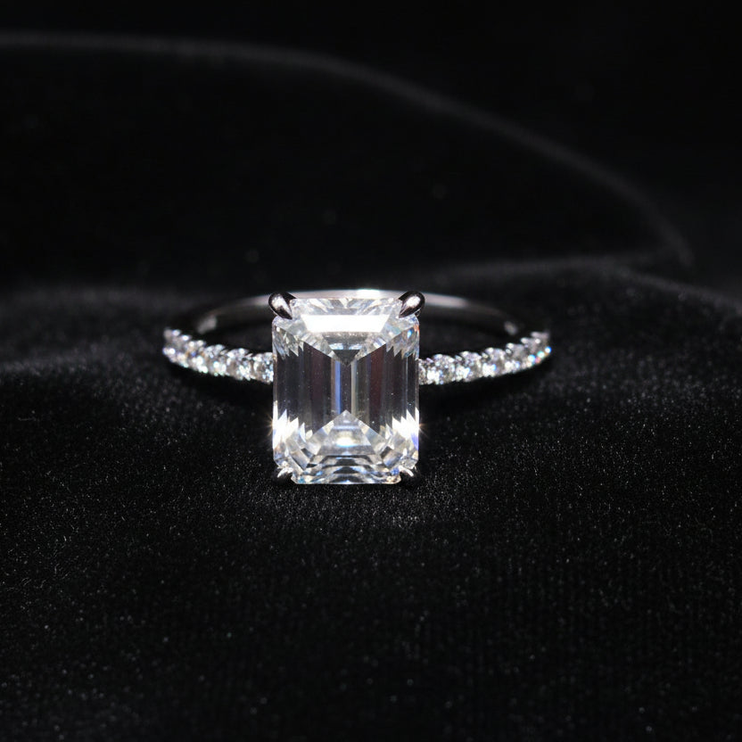 Moissanite 3.28 ctw Emerald Ring
