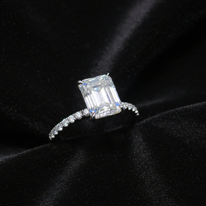 Moissanite 3.28 ctw Emerald Ring