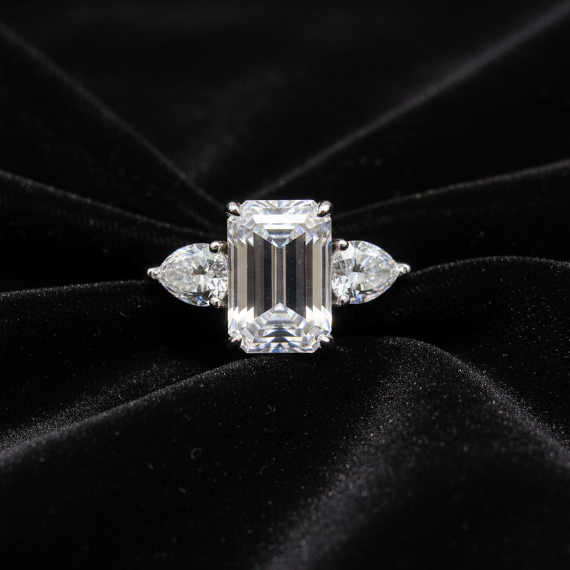 Moissanite 1.37 ctw Emerald Ring