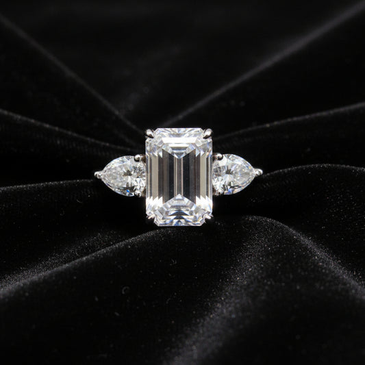 Moissanite 1.37 ctw Emerald Ring