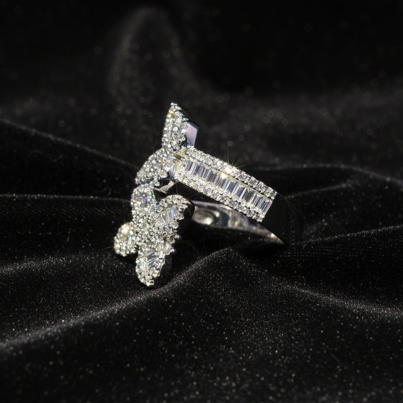 Moissanite 1.40 ctw V2 Cuff Butterfly Ring
