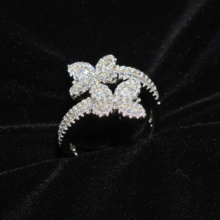 Moissanite 1.40 ctw V2 Cuff Butterfly Ring