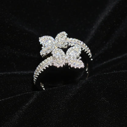 Moissanite 1.40 ctw V2 Cuff Butterfly Ring