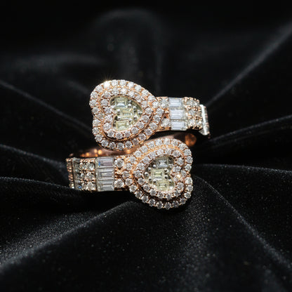 Moissanite 2.60 ctw Cuff Heart Ring