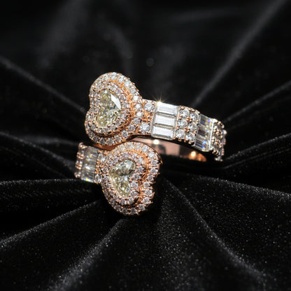 Moissanite 2.60 ctw Cuff Heart Ring