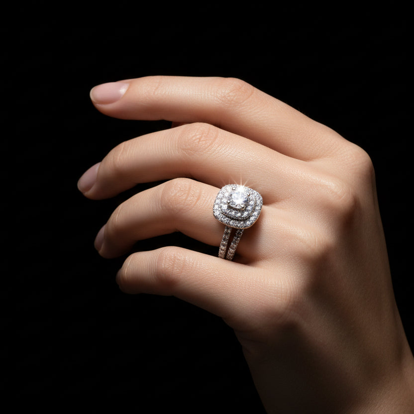 Moissanite 1.5 ctw Emerald Ring