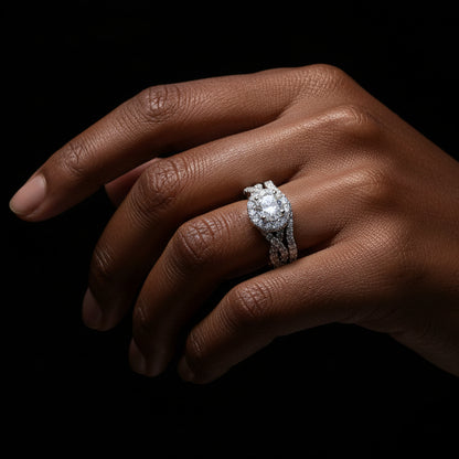 Moissanite 1.07 ctw Emerald Ring