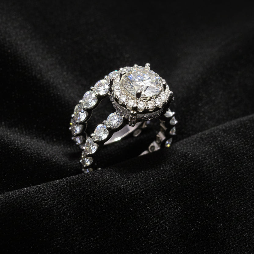 Moissanite 6.7 ctw Round Cut 2in1 Ring