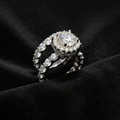 Moissanite 6.7 ctw Round Cut 2in1 Ring